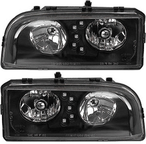 Headlamp black styling USA L&R