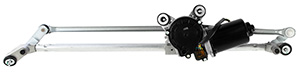 Wiper arm linkage incl electrical motor