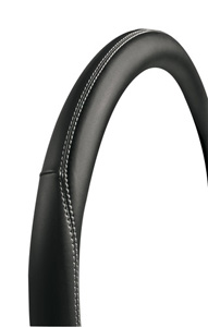 """CLUB"" TPE PREMIUM STEERING WHEEL COVER ""M"" 37-39CM BLACK+BLACK"